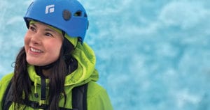 Dr. Charlotte Yong-Hing, BCRS President-elect, CAR member and leader of Canadian Radiology Women wearing climbing gear
