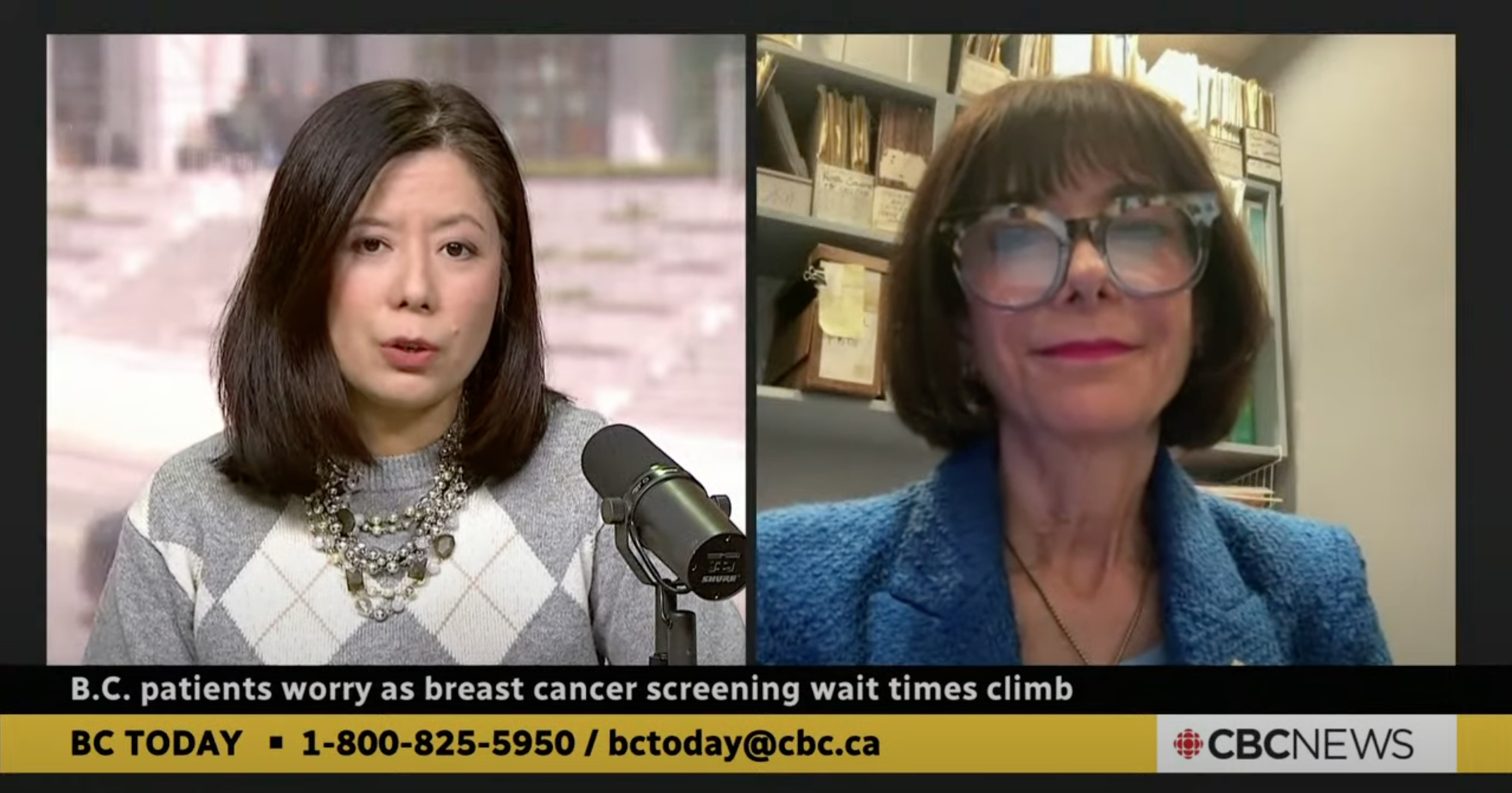 BCRS Member, Dr. Paula Gordon, speaks to the wait times for Breast Imaging in BC.